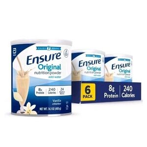 6-PACK Ensure Original Nutrition Powder Vanilla 8g Protein - 14.1 oz 07/26